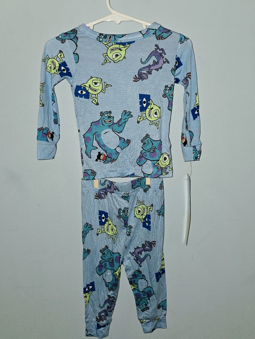 Monsters Graphic Light Blue Kids Pajama Set Comparable To Bamboo